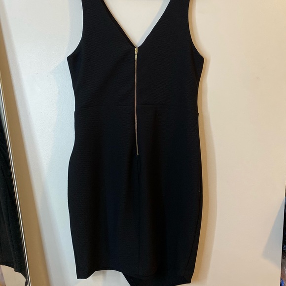 Bisou Bisou Asymmetrical Black Midi Wrap V-neck Dress size 16 - Picture 5 of 7